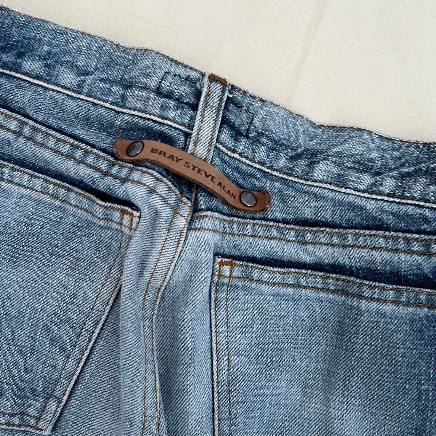 Bray Steven Alan Medium Wash Low Rise Straight Leg Patchwork Bootcut Denim Jeans