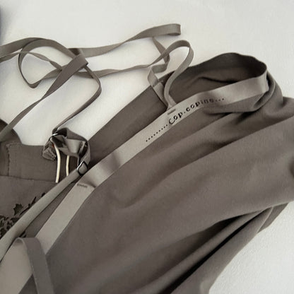 Cop Copine Khaki Grey Multi Strap Flowy Tunic Dress