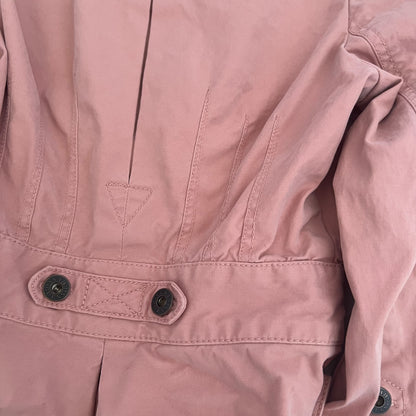 Guess Dusty Pink Long Sleeve Frill Hem High Neck Jacket