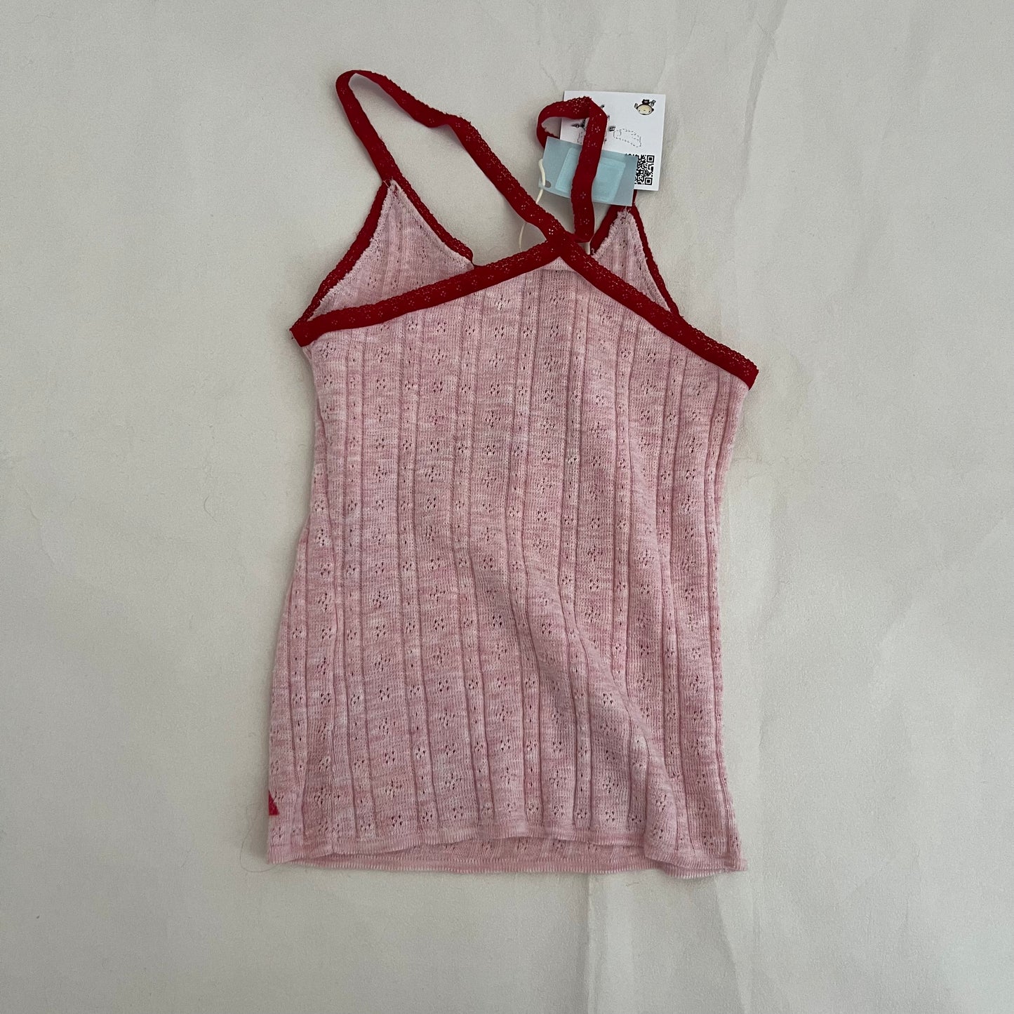 Hysteric Glamour Pink Red Bunny XXX Graphic Lace Trim Camisole