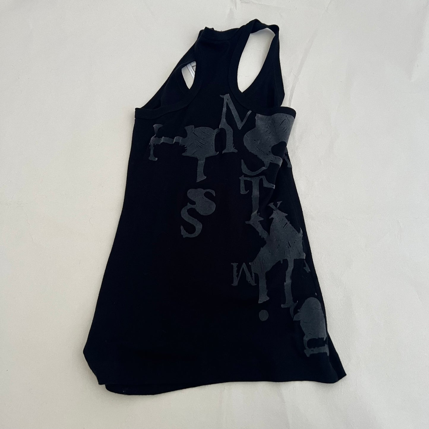 Miss Sixty Black Grey Velvet Graphic Tank Top