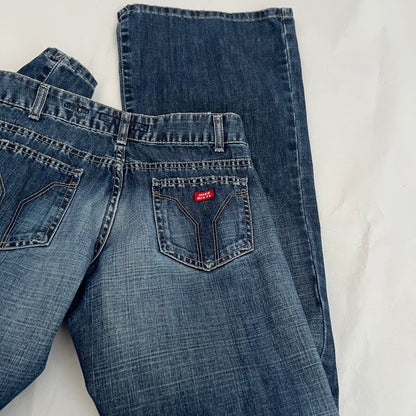 Miss Sixty New Tommy Style Medium Wash Blue Boot Leg Skinny Low Rise Denim Jeans