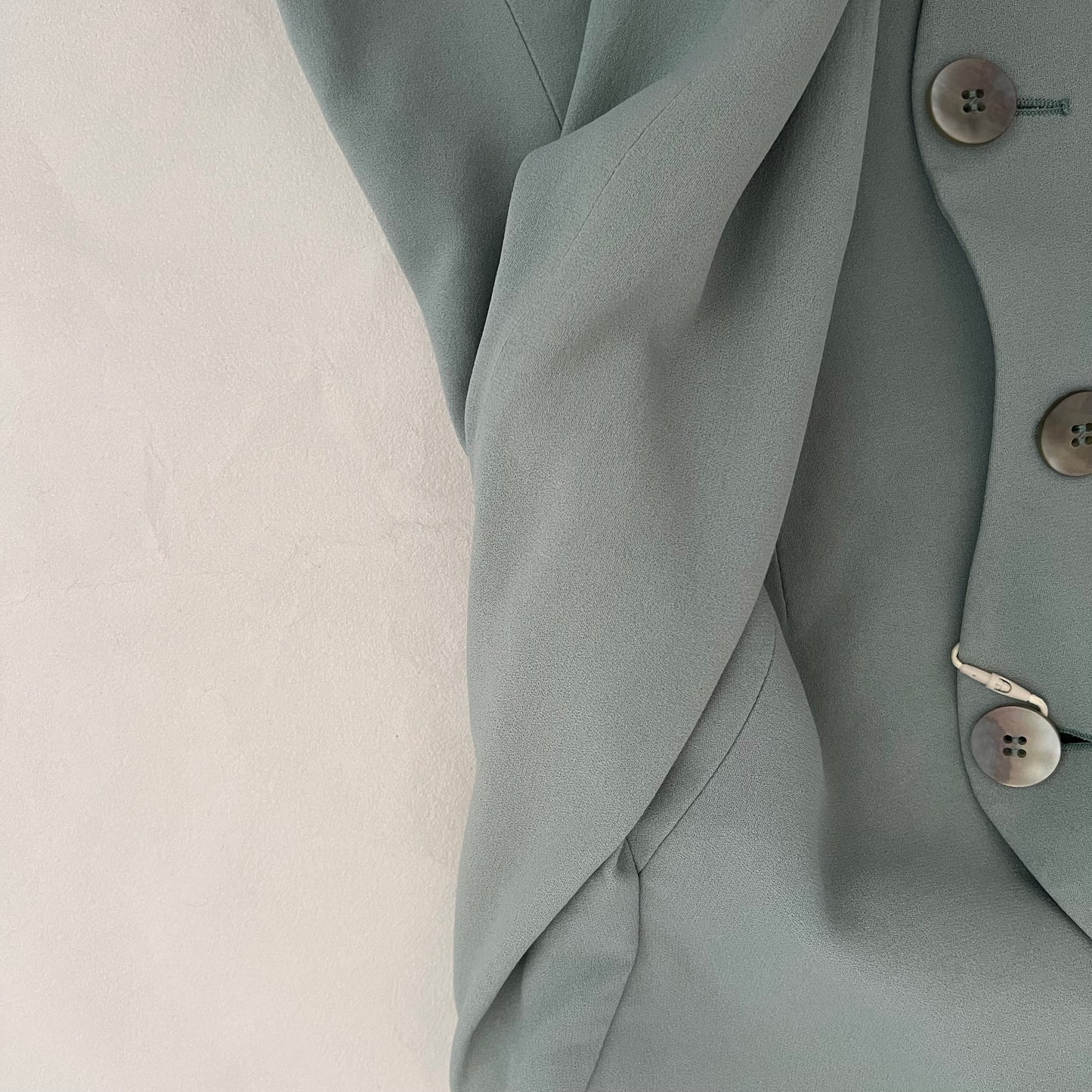 Empirio Armani Mint Turquoise Asymmetric Button Blazer Jacket