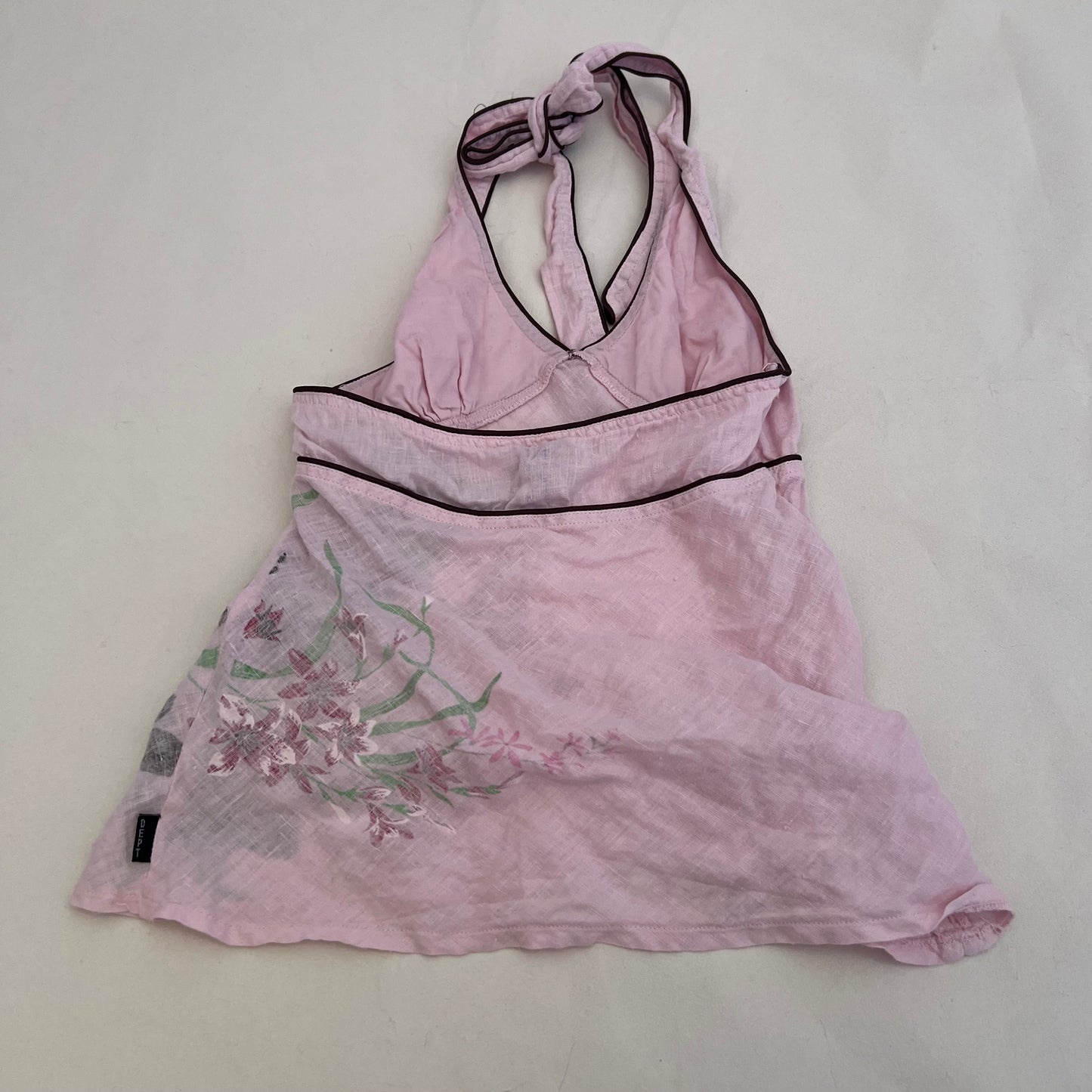 Dept Boho Floral Baby Pink Halter Neck Top
