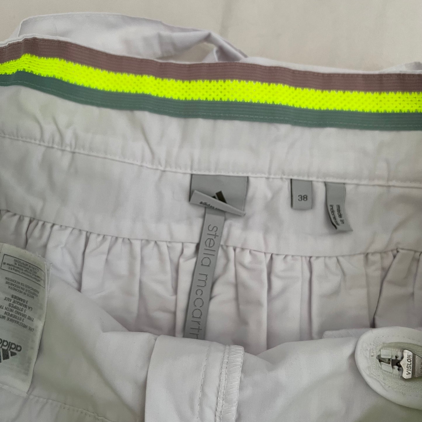 Adidas X Stella Mccartney White Pleated Two Way Mini Tennis Skirt