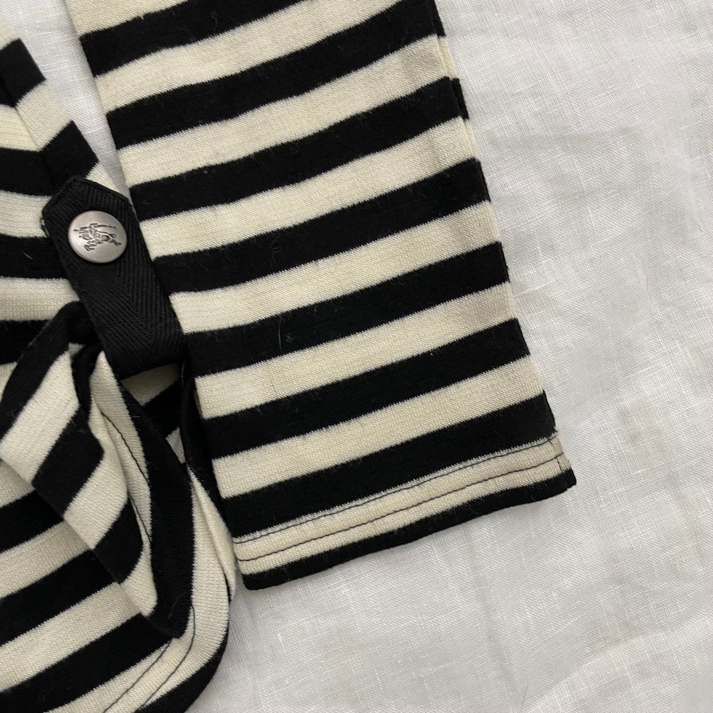 burberry blue label black white striped long sleeve