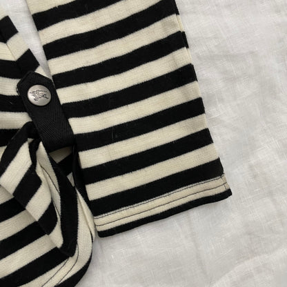 burberry blue label black white striped long sleeve