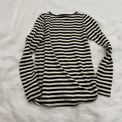 burberry blue label black white striped long sleeve