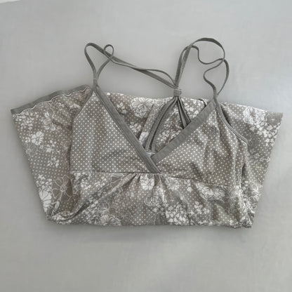 Edc By Espirit Grey Polka Dot White Floral Babydoll Camisole
