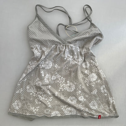 Edc By Espirit Grey Polka Dot White Floral Babydoll Camisole