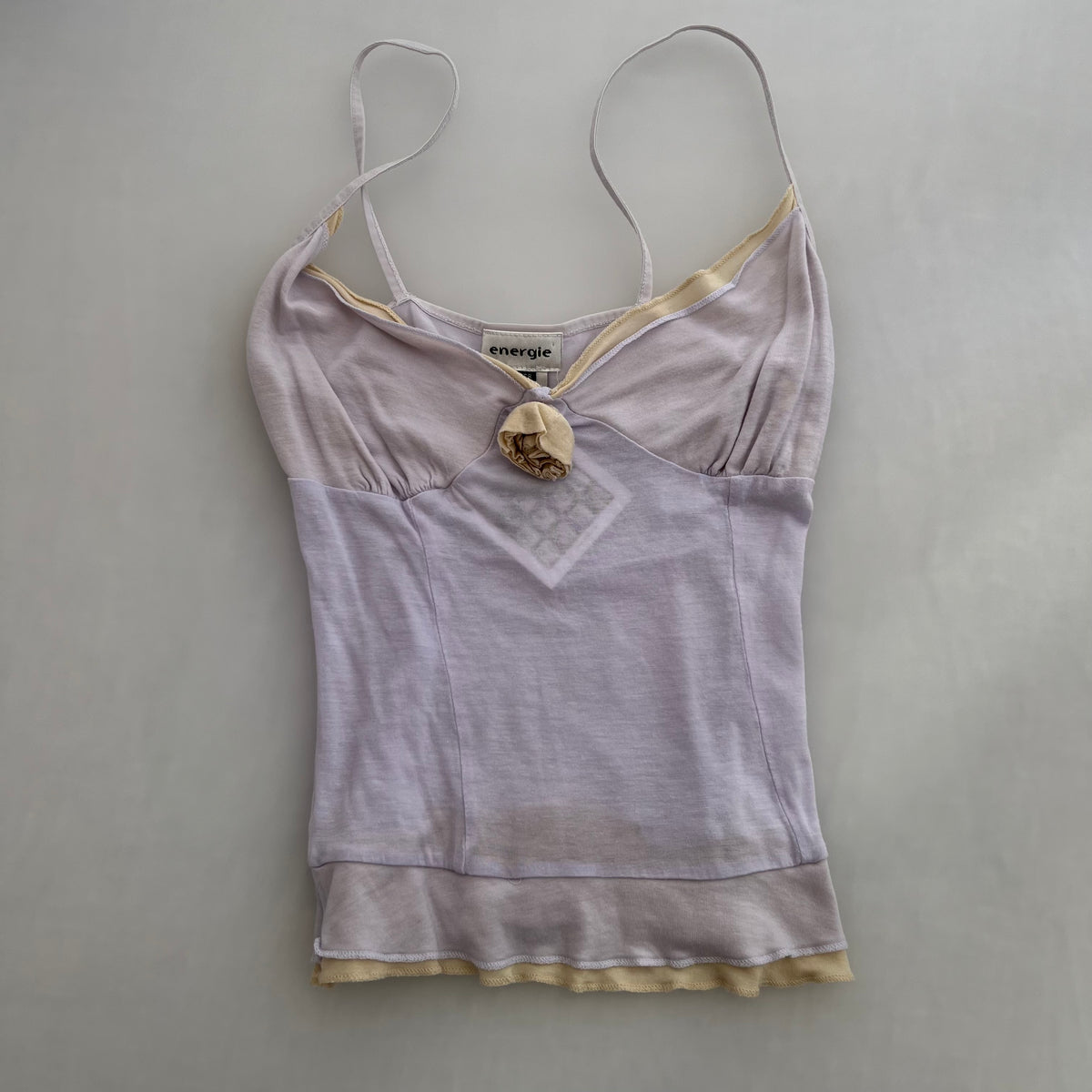 Energie Lilac Cream Layered Rosette Camisole