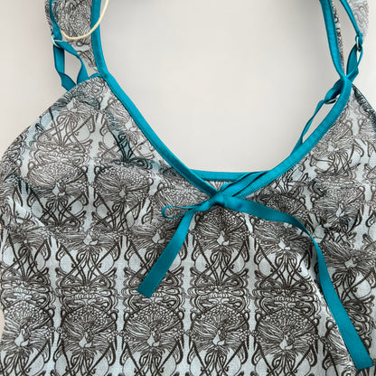 Dim Turqouise Grey Brown Paisley Ornate Camisole Top