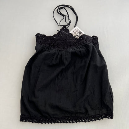 Yamamay Black Eurosummer Crochet Lace Halter Neck Babydoll Tunic Camisole