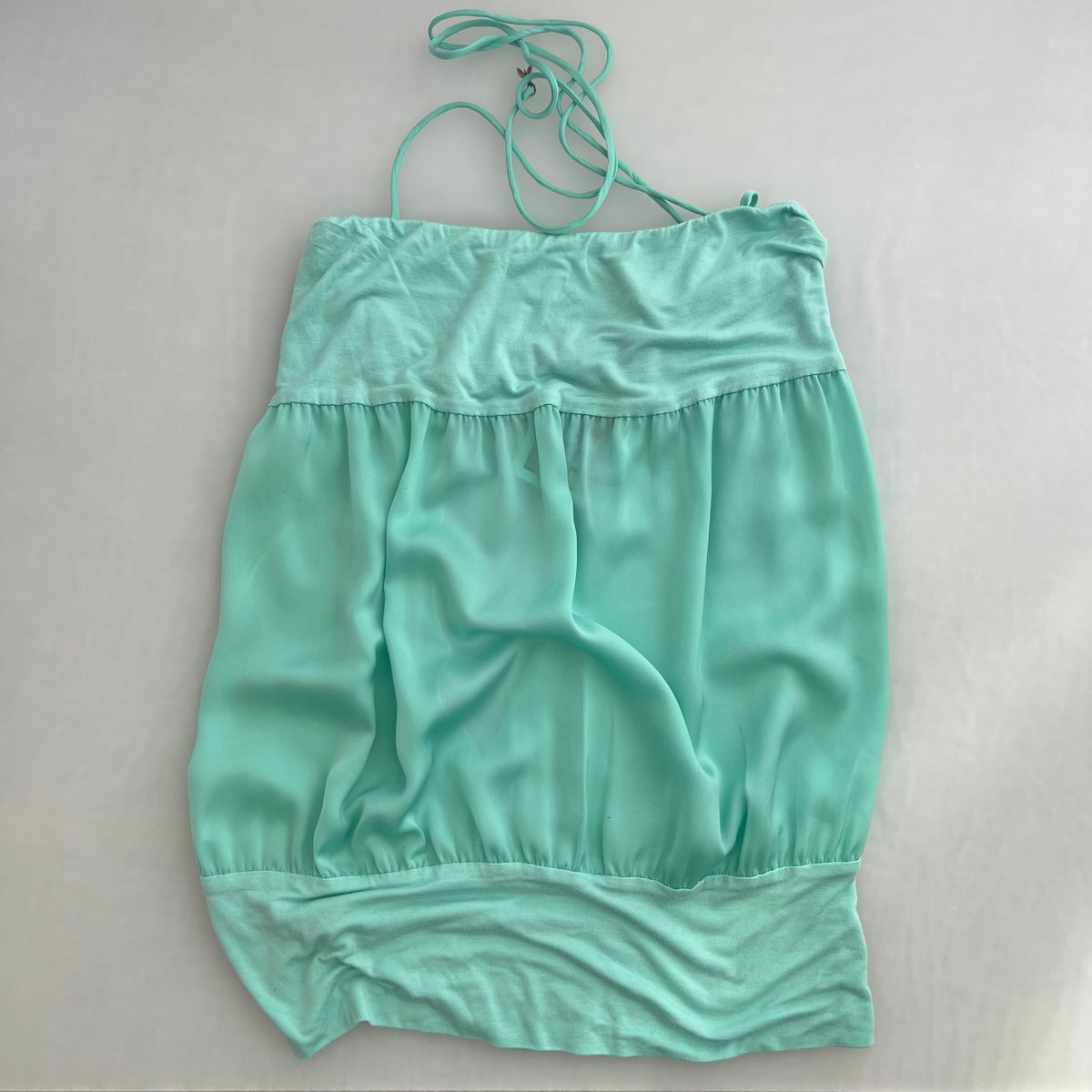 Turquoise Patrizia Pepe Balloon Hem Open Back Halter Neck Camisole