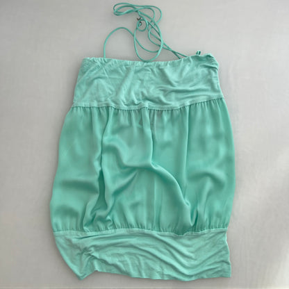 Turquoise Patrizia Pepe Balloon Hem Open Back Halter Neck Camisole