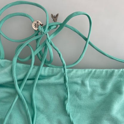 Turquoise Patrizia Pepe Balloon Hem Open Back Halter Neck Camisole