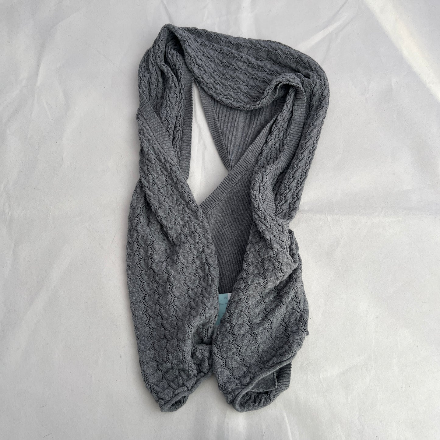 Cop Copine Grey Twisted Back Draped Knit Layered Vest