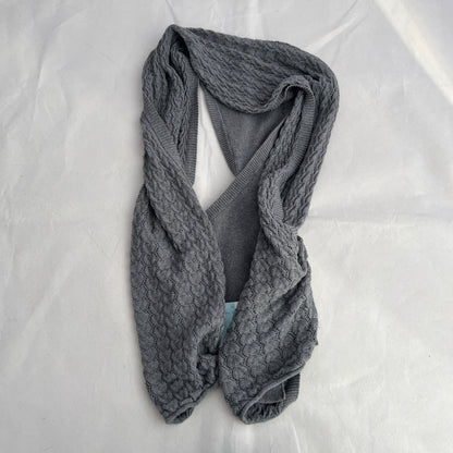 Cop Copine Grey Twisted Back Draped Knit Layered Vest