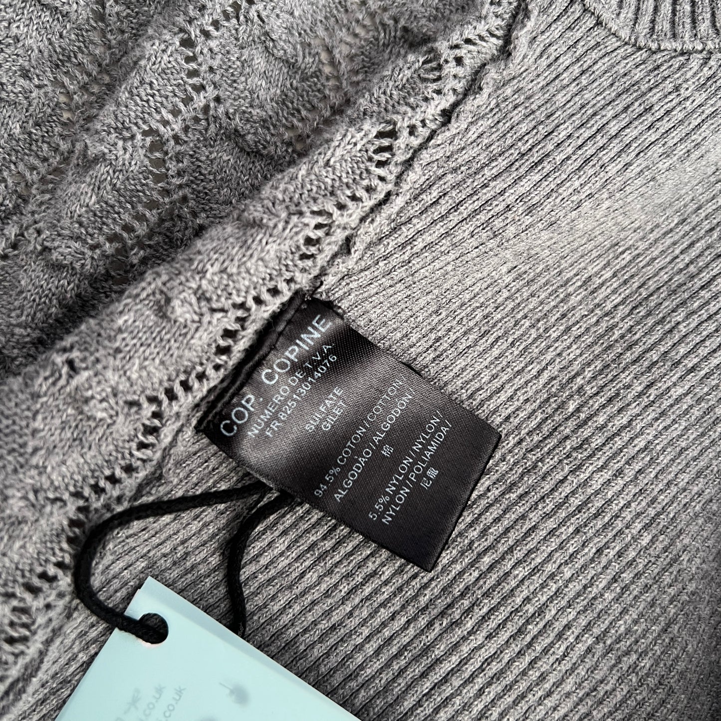 Cop Copine Grey Twisted Back Draped Knit Layered Vest