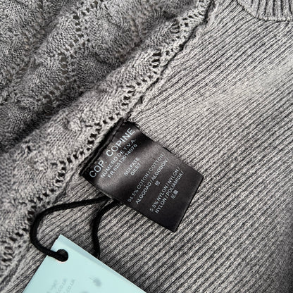 Cop Copine Grey Twisted Back Draped Knit Layered Vest