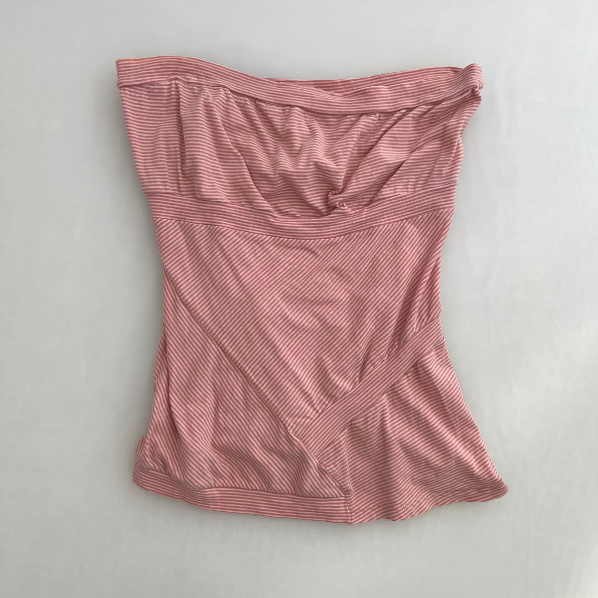 Fornarina Pink Striped Banded Button Accent Bandeau Top
