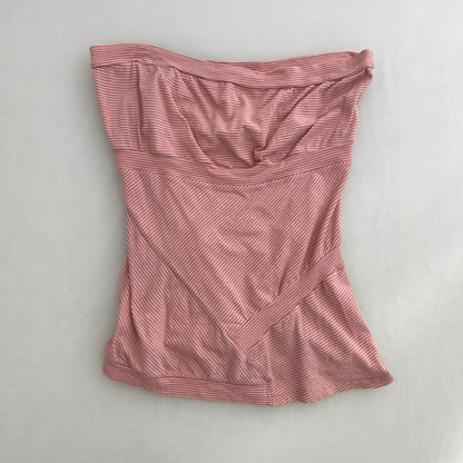 Fornarina Pink Striped Banded Button Accent Bandeau Top