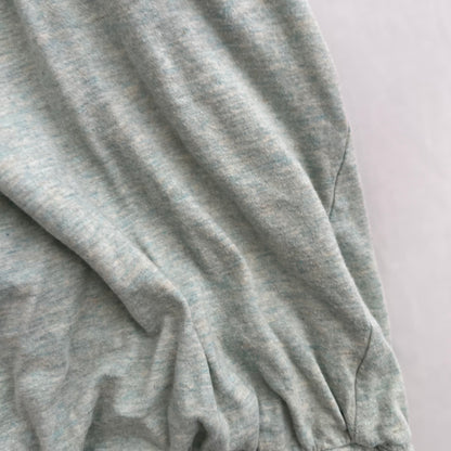 Tsumori Chisato Cotton Cashmere Mint Green Shirred Draped Wrap Style Blouson Shirt