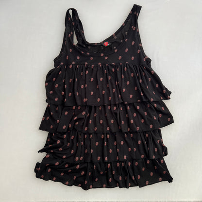 Hysteric Glamour Black Rolling Stones Tongue Motif Monograp Tiered Tunic Tank