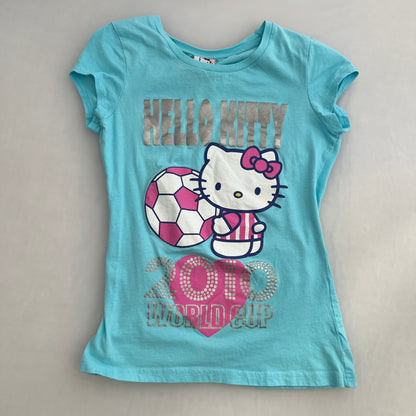 Turquoise Hello Kitty Heart 2010 World Cup T Shirt