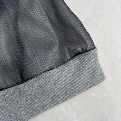 Vintage Grey Einstein Silk V Neck Jersey Strap Top