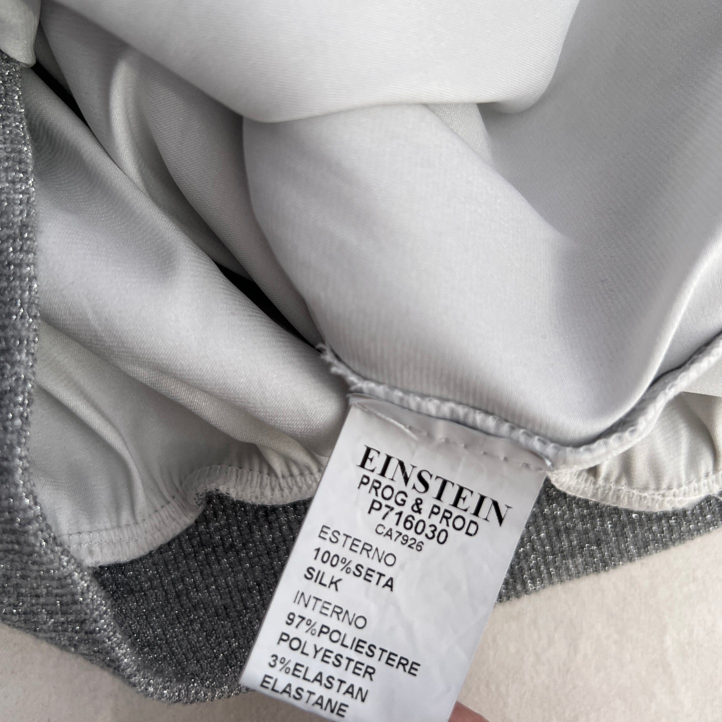 Vintage Grey Einstein Silk V Neck Jersey Strap Top