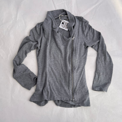 Grey Promod Asymmetric Zip Drape Fitted Cardigan Jacket