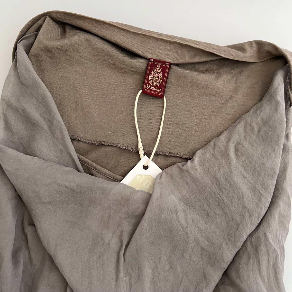 Dondup Grey Silk Cotton Draped Tunic Vest Top