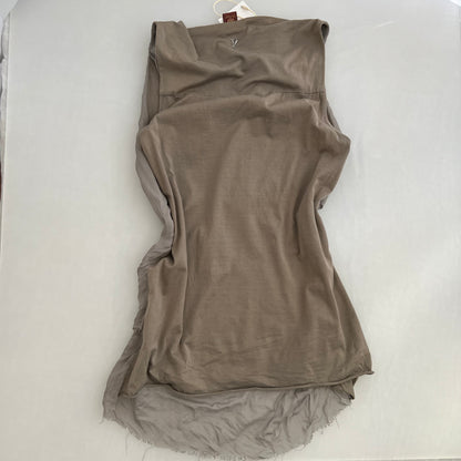 Dondup Grey Silk Cotton Draped Tunic Vest Top