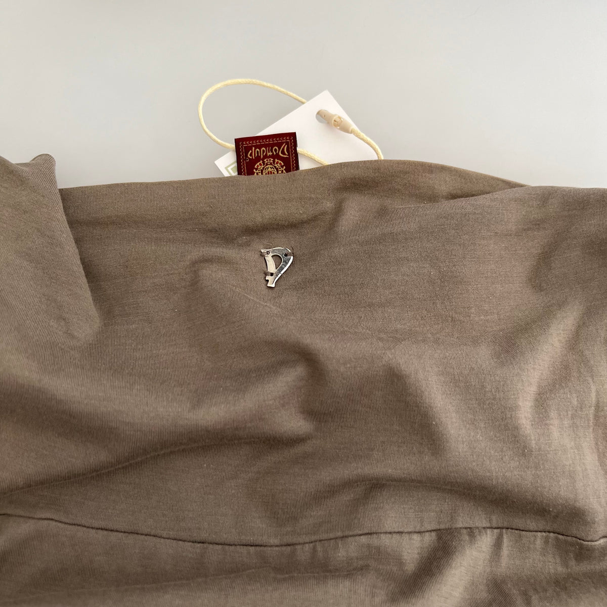 Dondup Grey Silk Cotton Draped Tunic Vest Top