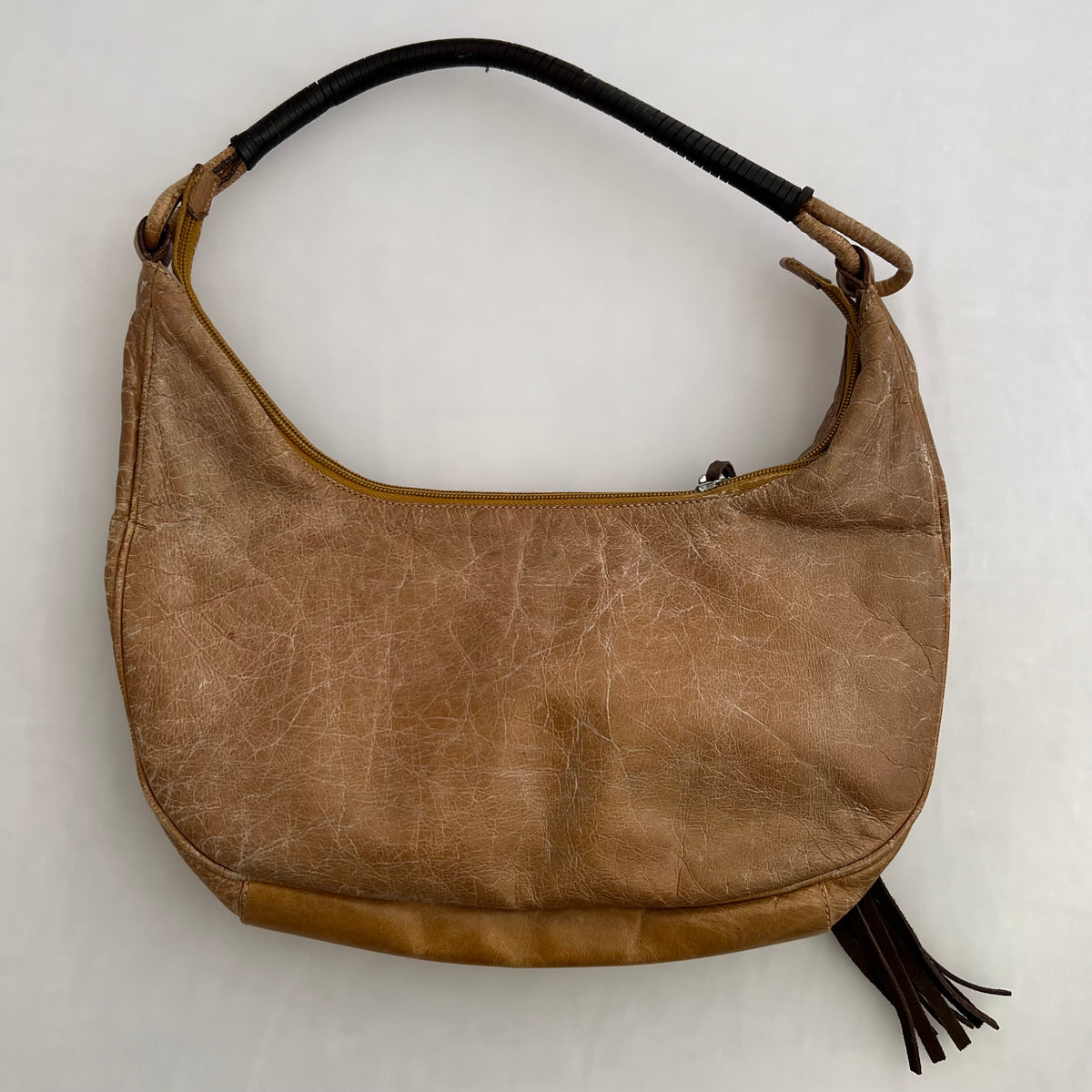 Blumarine Tan Brown Western Cut Out Print Shoulder Bag