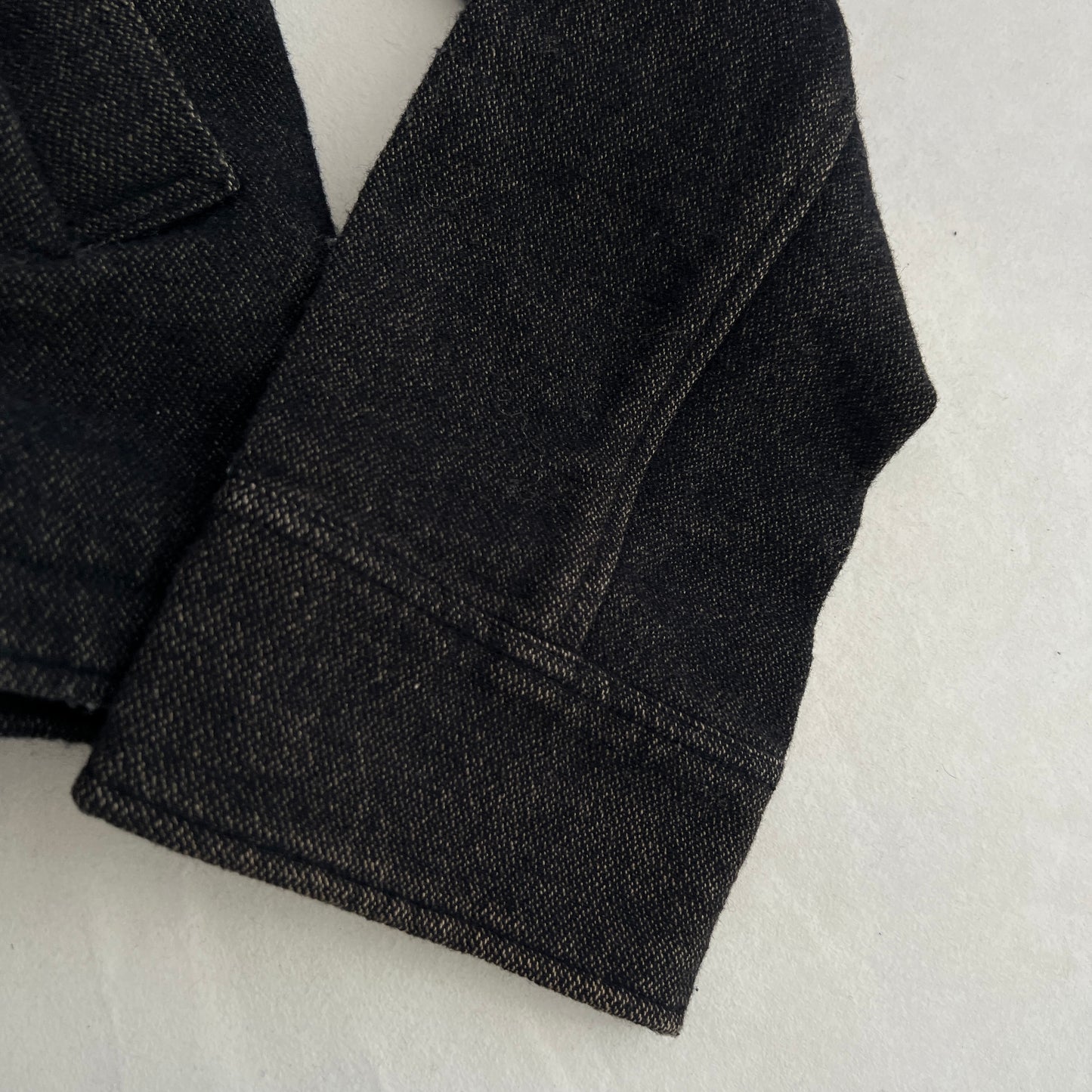 Fornarina Dark Grey Asymmetric Wrap Funnel Neck Double Breasted Crop Jacket