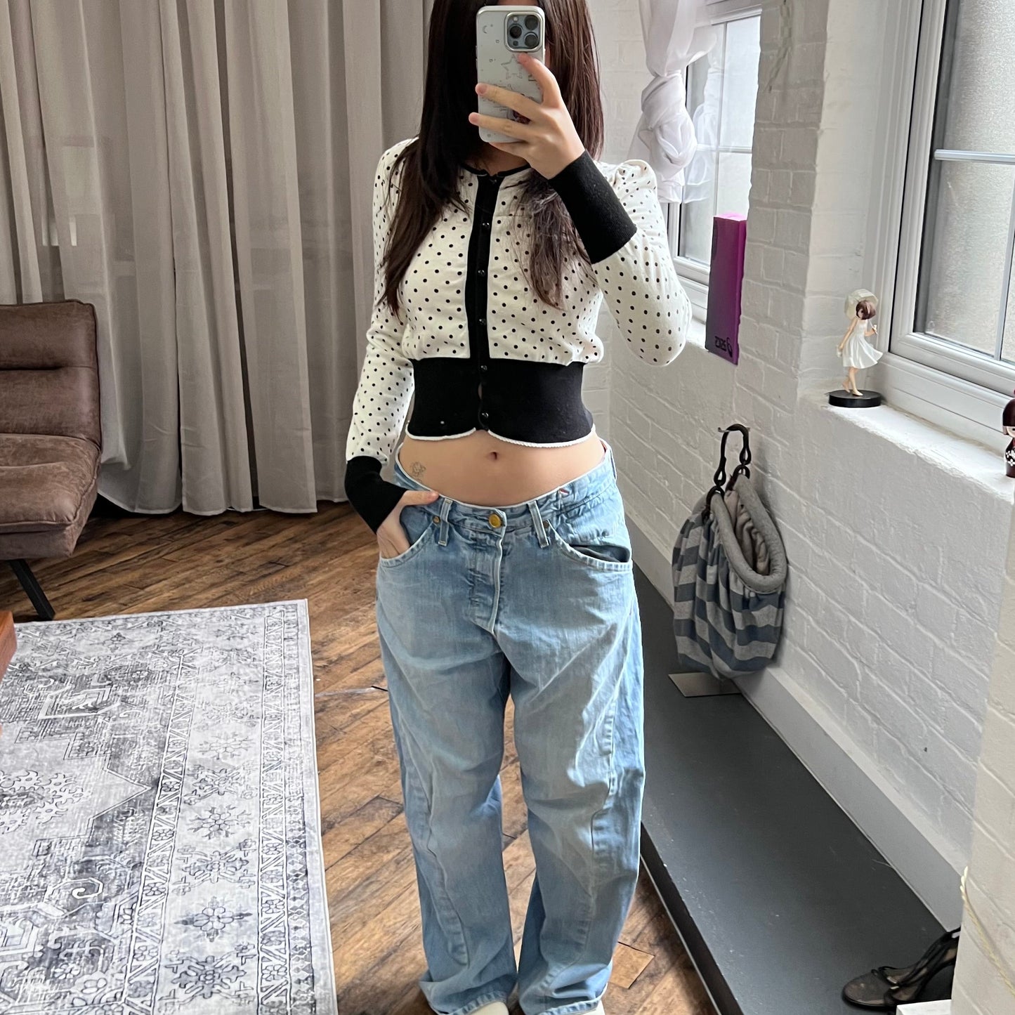 vintage levi's engineered jeans light wash denim baggy wide leg jeans