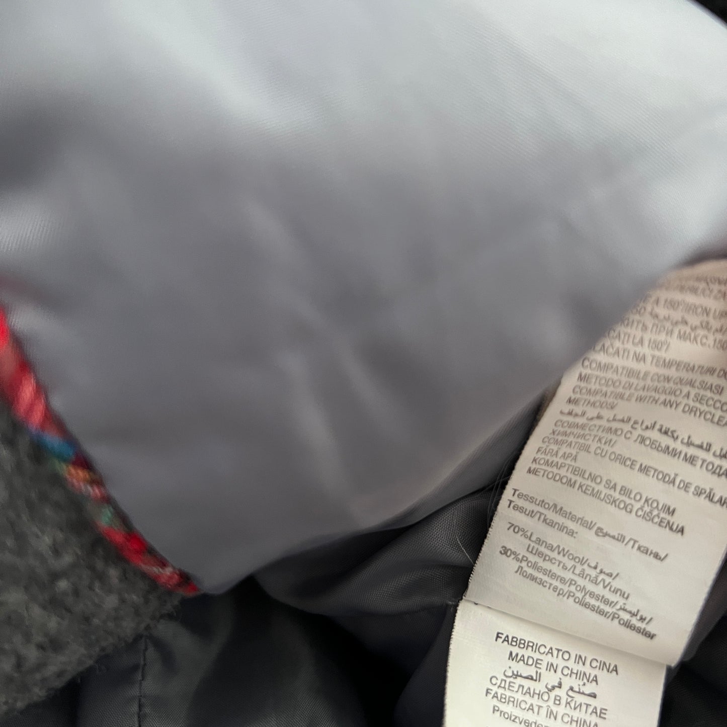 Vintage Speccio Grey Double Breasted Funnel Neck Button Accent Pea Coat