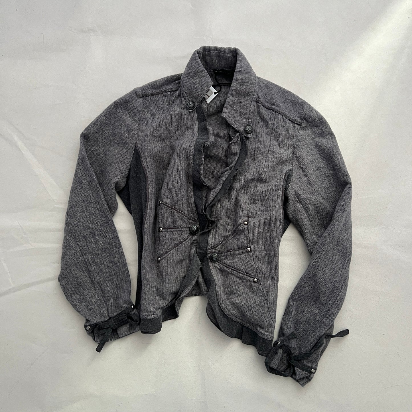 Vintage Extenzo Paris Grey Collared Frill Jacket