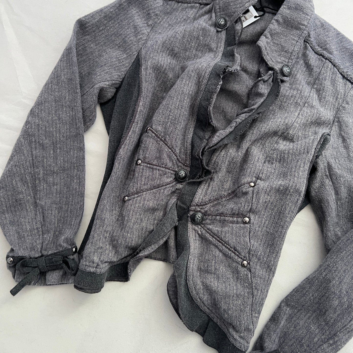 Vintage Extenzo Paris Grey Collared Frill Jacket