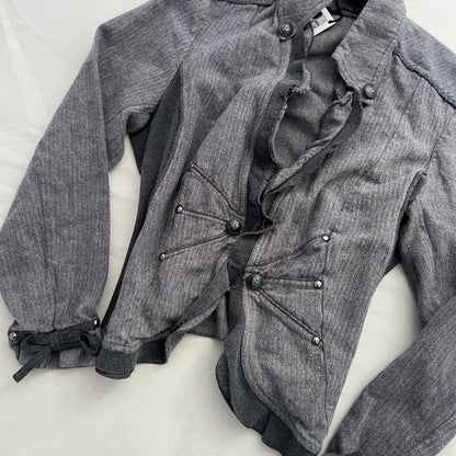Vintage Extenzo Paris Grey Collared Frill Jacket