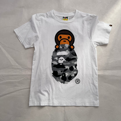 Bape A Bathing Ape White Camo Bapy Short Sleeve T-shirt