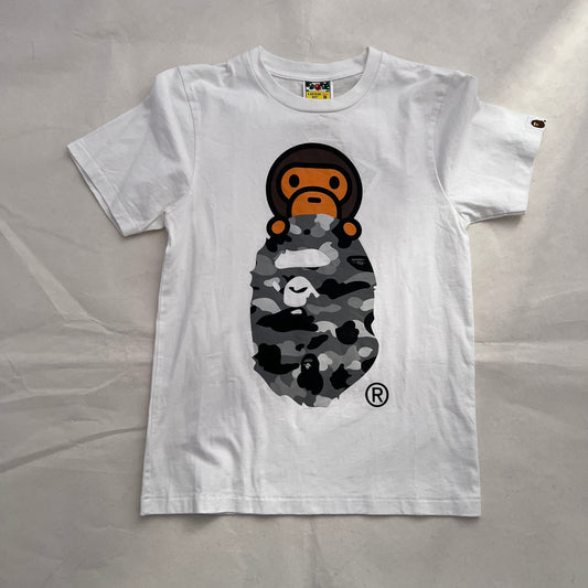 Bape A Bathing Ape White Camo Bapy Short Sleeve T-shirt