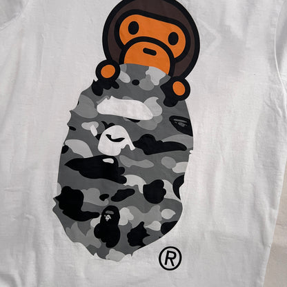 Bape A Bathing Ape White Camo Bapy Short Sleeve T-shirt