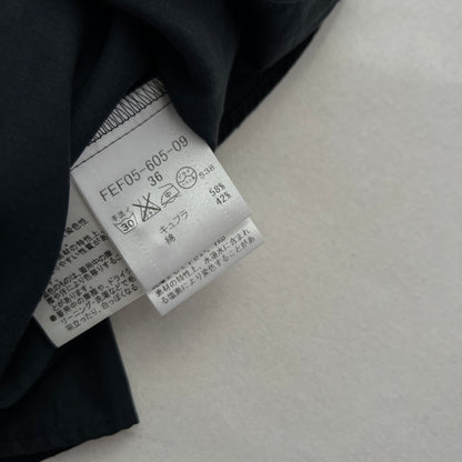 Black Burberry Blue Label Academia Puff Sleeve Ruffle Collar Blouson Top