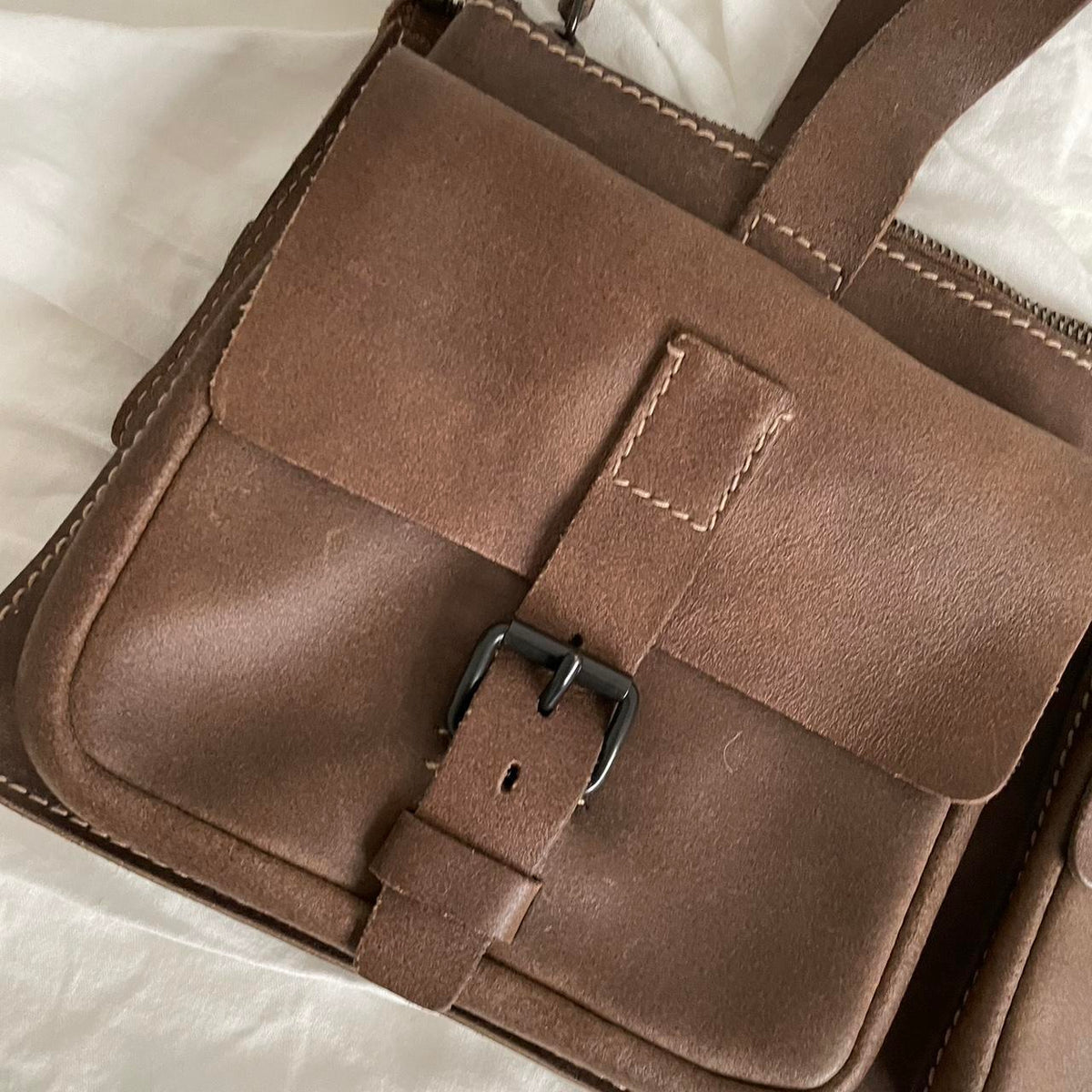 Archive Miu Miu Brown Leather Rectangle Satchel Shoulder Bag