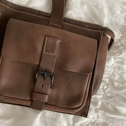 Archive Miu Miu Brown Leather Rectangle Satchel Shoulder Bag