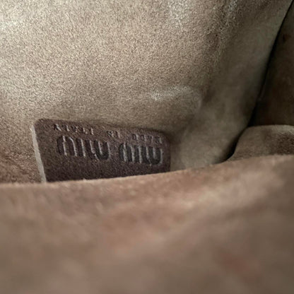 Archive Miu Miu Brown Leather Rectangle Satchel Shoulder Bag