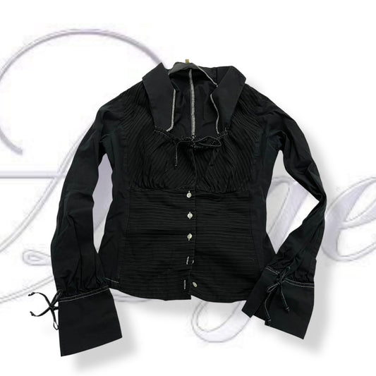 naracamicie long sleeve high collar wide neck bustier long sleeve blouse